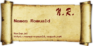 Nemes Romuald névjegykártya